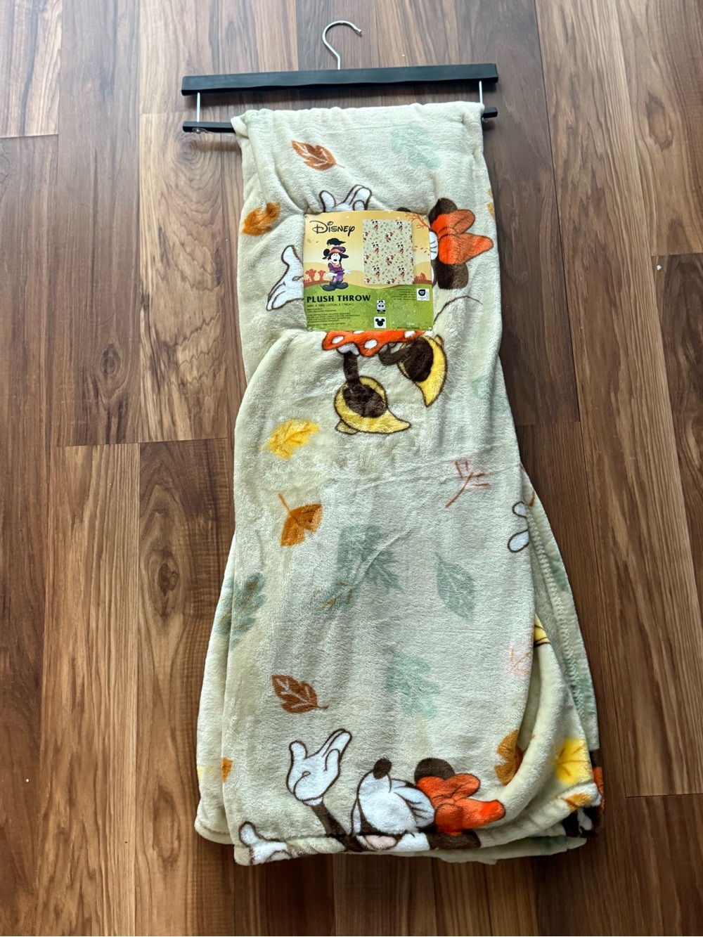 Disney Plush Throw Blanket in Light Green with Orange, Brown & Cream Accents